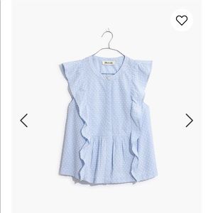Madewell Swiss Dotted Ruffle Top